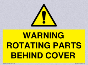 WARNING ROTATING PARTS BEHIND COVER